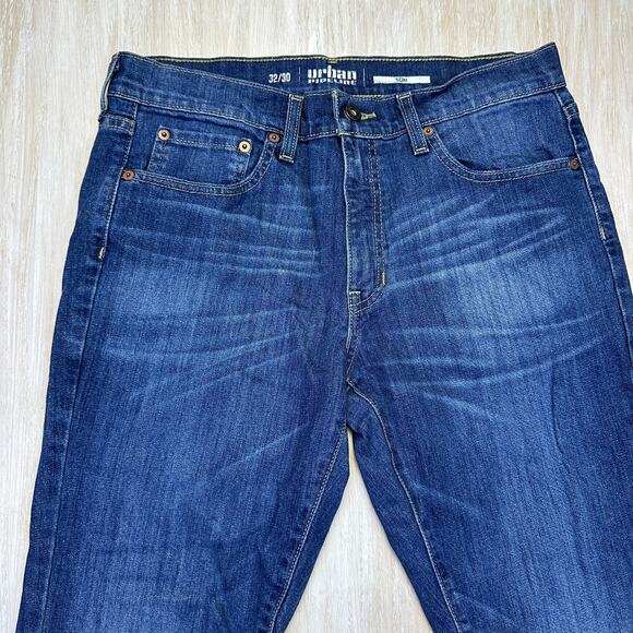 Urban Pipeline Blue Dark Wash Cotton Blend Casual Slim Denim Jeans Men's 32/30 - Picture 3 of 14